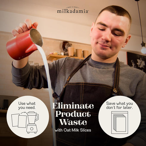 20 8 Oz Packaging milkadamia Oat Milk Slices, Slices (Makes Fl Per Slice), Shelf Stable Plant Based Milk, Just Blend