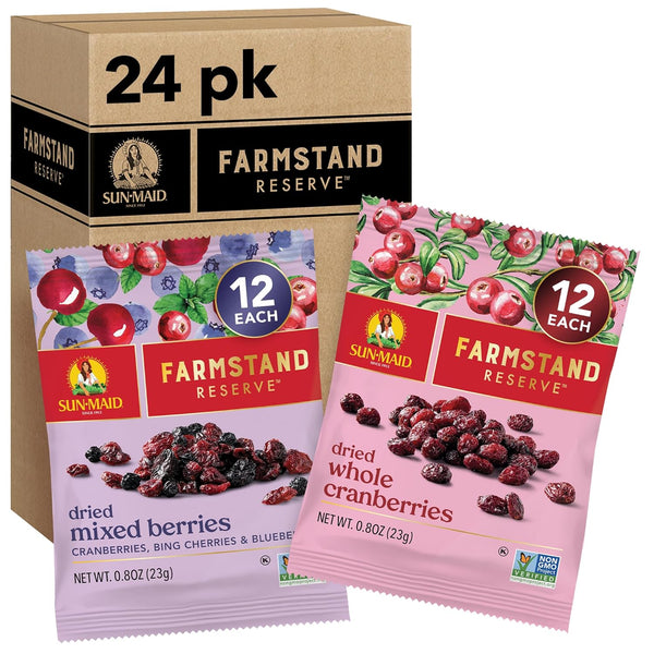 Sun-Maid Farmstand Reserve 24 Count Variety Pack - 0.8 oz Snack Bag