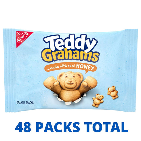 48 Packs (4 Teddy Grahams Honey Graham Snacks, Total Snack Boxes)