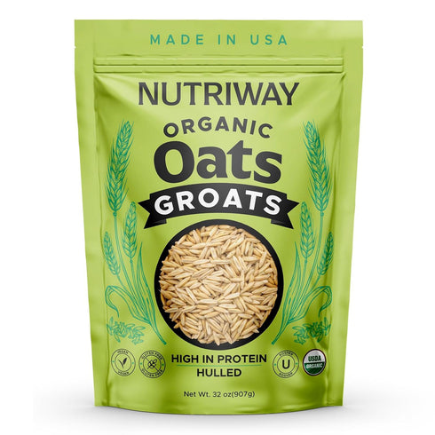 3 lb Pack NUTRIWAY Organic Oat Groats - High-Protein Whole Grain Oats - Vegan, Non-GMO, Pure & Raw - Perfect