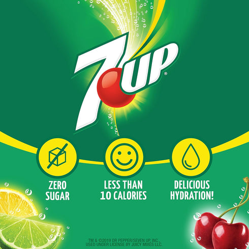 7-UP 72 Powder Drink Mix Sugar Free & Delicious (Cherry, Sticks)