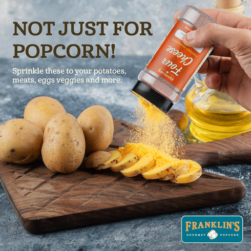 Pack 5 Set Franklin's Gourmet Popcorn Seasoning Powder Variety in Flavors - Made in USA - Dill, Garlic, Cheese