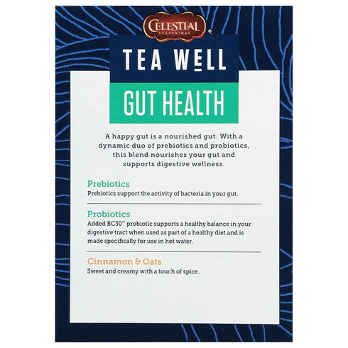 12 Count Celestial Seasonings TeaWell Herbal Tea, Gut Health, Organic Cinnamon Oat