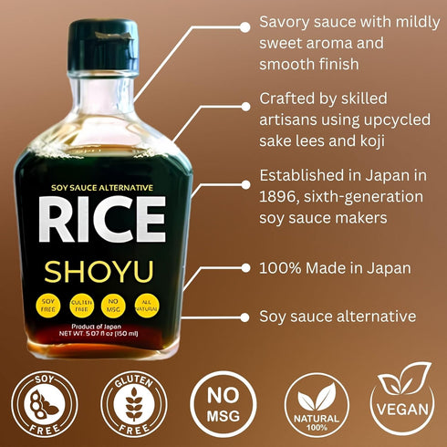 UMAMI Shoyu 5.07oz (150 ml) - Rice Shoyu, Soy Sauce Alternative