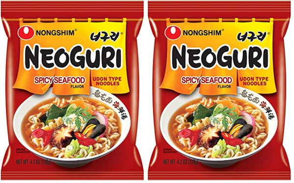 Nongshim Neoguri Spicy Seafood with Udon-Style Noodle,4.2 Ounce,(Pack of 20)