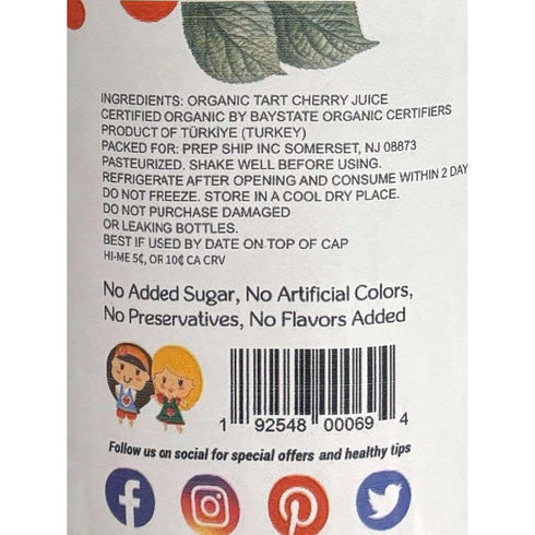 33.8 Oz (2 Pack) Anna and Sarah Organic Tart Cherry Juice - USDA Organic Certified - Glass Bottle No Sugar, No