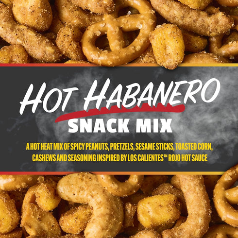 10 oz Snak Club x Hot Ones Hot Habanero Snack Mix, Spicy Snacks with Peanuts, Pretzels, Sesame Sticks, Toasted Corn