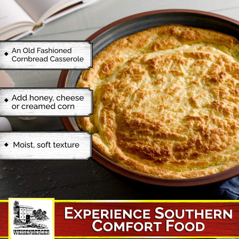 Weisenberger Spoon Bread Mix, Authentic Southern Style Corn Bread Mix, 5.5 Oz, Non-GMO Cornmeal