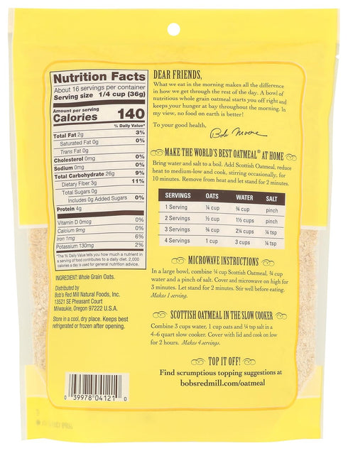 20 Oz Bob's Red Mill Scottish Oatmeal
