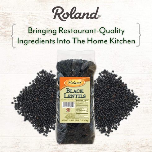 35.2-Ounce (Pack 2) Roland Foods Dried Black Lentils, Specialty Imported Food, Bag