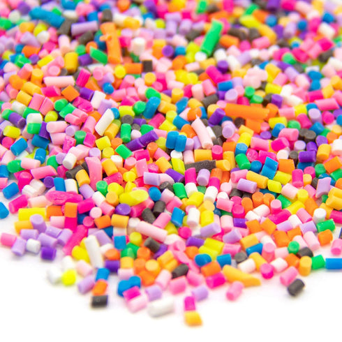AUEAR 4 Pack Colorful Fake Polymer Sprinkles, Candy Sweets Colors for Fake Cake Dessert Simulation Food, 100g