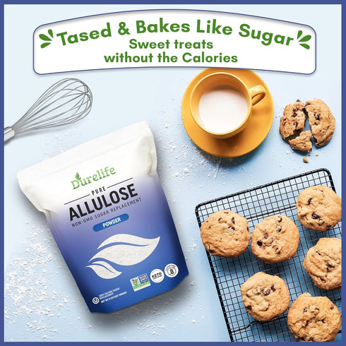 5 lb 100% 5 Lbs Durelife Allulose sweetener, Pure No Erythritol powdered Sugar Substitute, NON-GMO Project Verified