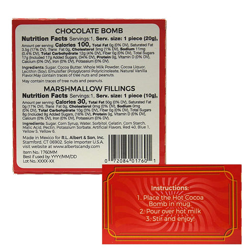 2 Pack Needzo Milk Chocolate Hot Cocoa Melting Ball with Marshmallows Inside, Individually Wrapped Stocking Stuffer
