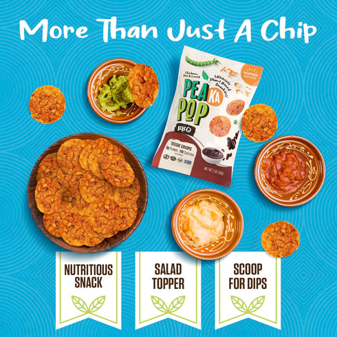 1 oz (15-Pack) Pack PeaKaPop Veggie Chips - Healthy Snacks for Adults & Kids with Pea, Lentil & Chickpea Protein