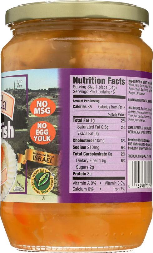 24oz (2 Pack) Yehuda Sweet Gefilte Fish