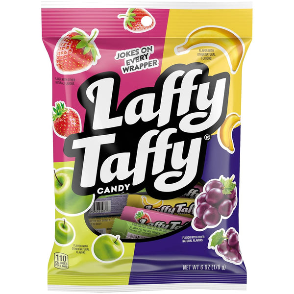 Laffy Taffy Candy, Assorted Fruit Flavors, Individually Wrapped Mini Bars, 6 Ounce