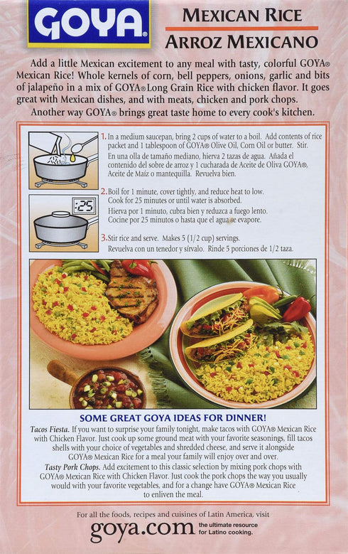 7 (Pack 12) Goya Foods Mexican Rice Mix, Chicken Flavor, Ounce