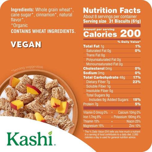 18oz (1 Kashi Breakfast Cereal, Organic, Whole Grain, Cinnamon Harvest, Box Box)