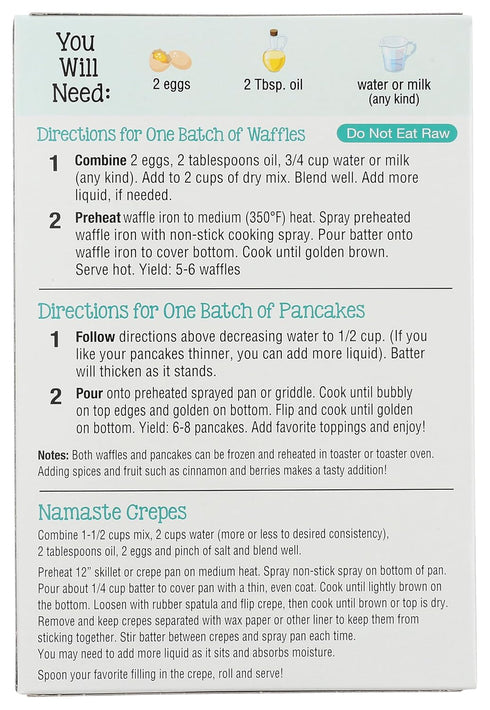 21 oz (Pack 6) Namaste Foods Gluten Free Waffle & Pancake Mix
