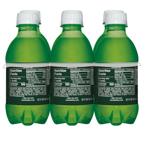 10 Oz 6 Pack Canada Dry Ginger Ale Soda, Fl Bottles