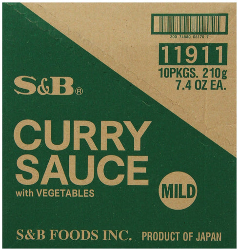 S&B 7.4-Ounce (Pack 10) Curry Sauce with Vegetables Mild