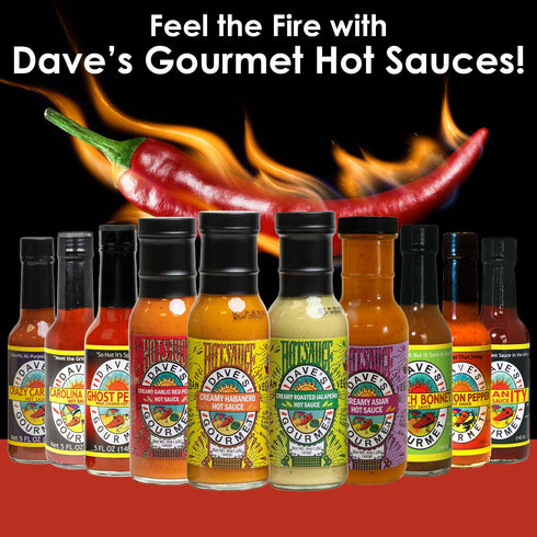 5oz (Pack 3) Dave's Gourmet Hurtin' Habanero Hot Sauce - Balanced Moderate Heat with Habanero, Garlic & Spices - Hot