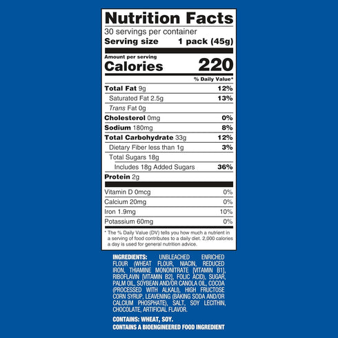 30 Packs (4 Pack) OREO Chocolate Sandwich Cookies, Snack Cookies Per