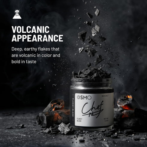 Hand-Packed (2.7oz Pack 1) Osmo Black Flakey Sea Salt By Chef Nick DiGiovanni, Premium Sea Salt with Activated