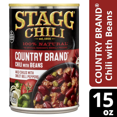 STAGG Country 15 (Pack 12) Brand Chili with Beans, Ounce