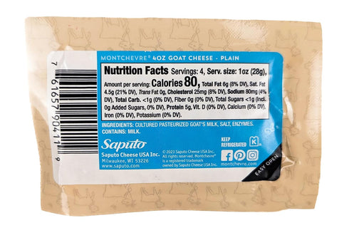 Generic 4 oz (Pack 4) Plain Goat Cheese