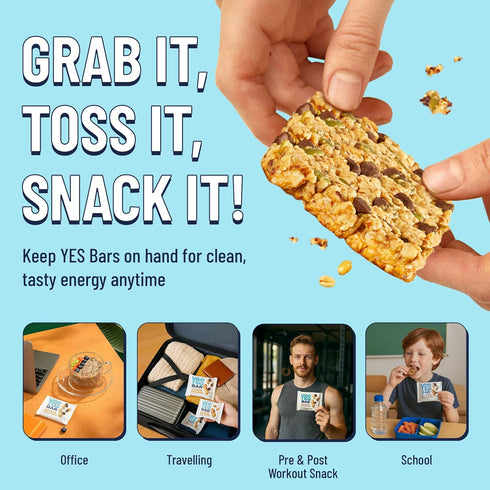 Pack 6 Count YES Nut Bars - Six Flavor Variety - Soft Chewy Healthy Snack Bars Made with Organic Maple Syrup Vegan