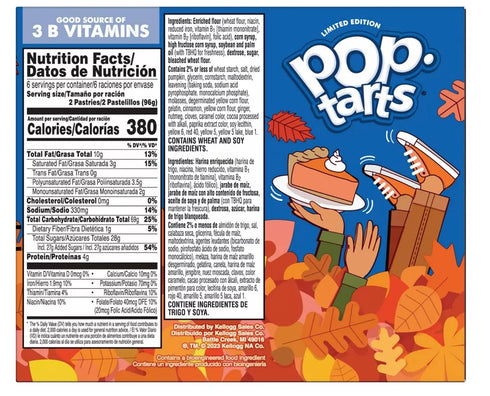 20.3 Oz (Pack 12) Pop-Tarts Breakfast Toaster Pastries, Frosted Pumpkin Pie Flavored, Limited Edition