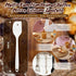 11.3in 304 Enhon Natural Peanut Butter Stirrer Kit, Stainless Steel Peanut Butter Mixer with Spill Resistant Silicone