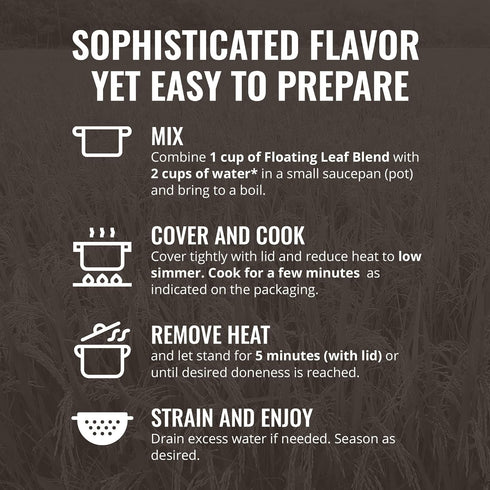 Pack (Pack 4) 14 oz Floating Leaf Wild Rice Blend - Non-GMO & Gluten free | Jasmine Thai Trio, Prairie and Ancient