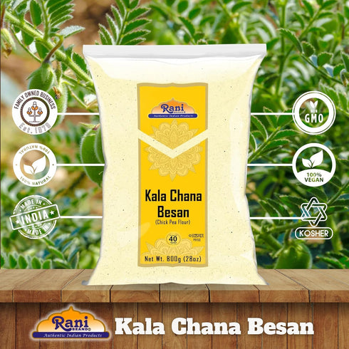 28oz (1.75lbs) 800g Rani Kala Chana Besan (Chick Peas Flour) ~ All Natural | Vegan | Gluten Friendly | NON-GMO | Kosher