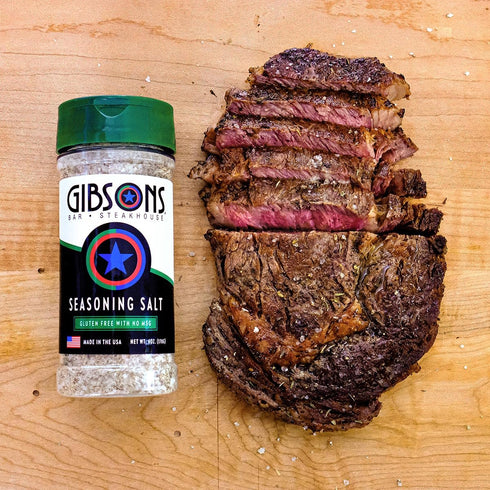 Gibsons Steakhouse Seasoning Salt (6 Ounce Jar) - Original Cooking & Grilling Blend of Spices, No MSG