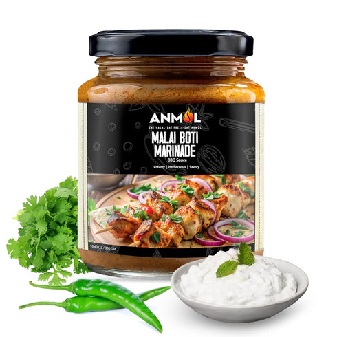 ANMOL Malai Boti Marinade Creamy & Savory BBQ Sauce for Grilling & Roasting