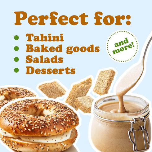 Food to Live Organic Hulled Sesame Seeds, 8 Ounces, Non-GMO, Kosher, Vegan, Perfect for Tahini & Salads