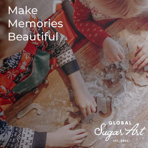 Poinsettia 3 set Global Sugar Art Small Christmas Kit Sugar Cake Flowers & Holly Leaf Sprays, Piece by Chef Alan