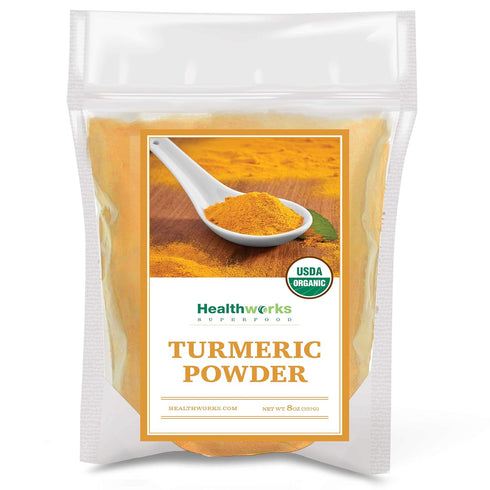 Healthworks Superfoods Organic Turmeric Powder - 8 Oz - Raw Ground Organic, Curcumin, Keto, Paleo, Vegan, Non-GMO