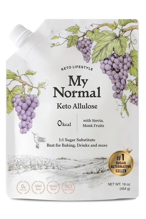 My Normal Keto Allulose, 16 oz Powdered Sweetener, Non-GMO, Gluten-Free, Zero Calorie Substitute