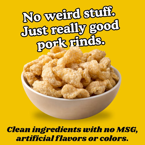 7 OZ Pork King Good White Cheddar Pork Rinds FAMILY SIZE (Chicharrones - Keto Snacks)