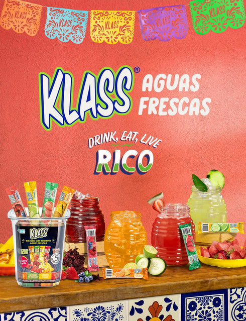 Pack, 44 Packets, 5 Packet Klass Aguas Frescas, Powdered Drink Mix Variety Singles Zero Sugar & Caffeine-Free Powder