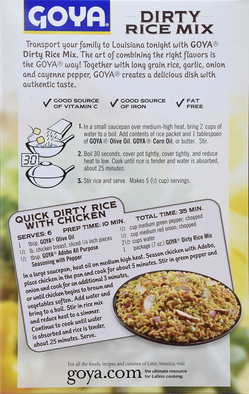 7 (Pack 12) Goya Foods Louisiana Style Dirty Rice Mix, Ounce