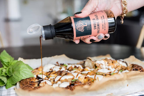 8.45oz Liokareas Greek Smoked Balsamic Glaze - Organic - NonGMO - - Made from Grapes Grown In Greece - NO ADDED SUGARS