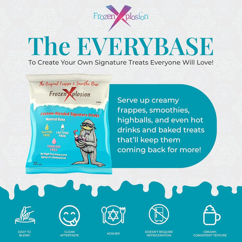 Frozen 3 lb. Xplosion Original Frappe & Smoothie Powder Mix Base, - Make Your Own Frappuccinos, Granitas, Soft Serve