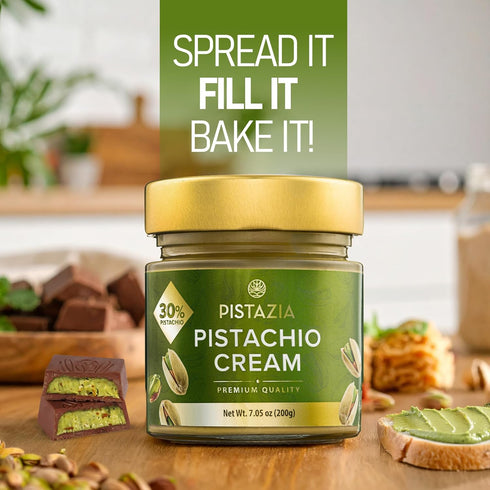 7.05 oz (200g) Pistazia Pistachio Cream Premium Turkish Pistachio Spread Organic, No Additives Perfect for Dubai