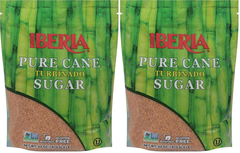 Iberia Pure Cane Raw Turbinado Sugar, 4 lb.(Pack of 2)