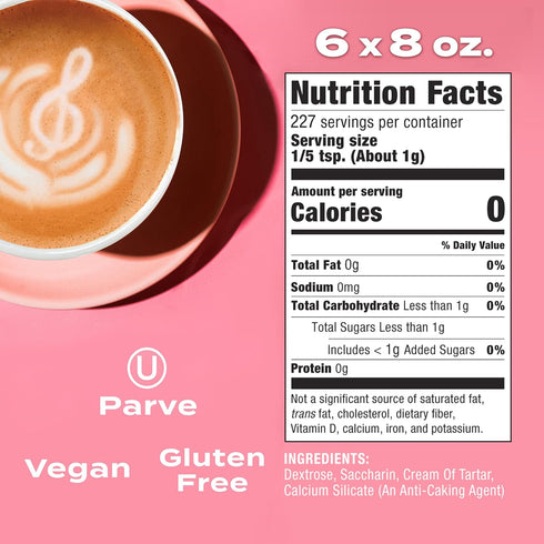 8oz (Pack 6), Sweet'N Low Zero-Calorie Sweetener, Contains Saccharin, Sugar Substitute, Keto, Vegan, Gluten-Free, Great