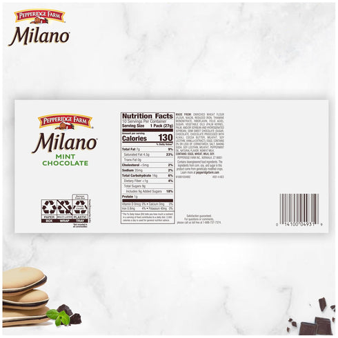 10 Packs, 2 Pack Pepperidge Farm Milano Cookies, Mint, Cookies per